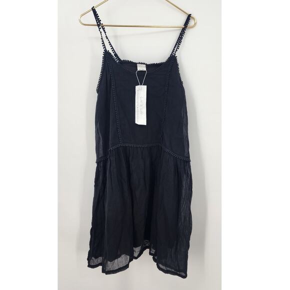 New NWT Silk & Salt Black Casual Mini‎ Dress Crochet One Size - Picture 1 of 9
